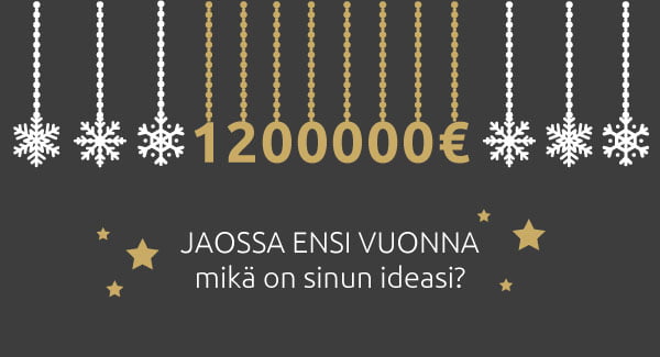 1,2 mijoonaa euroa jaossa ensi vuonna.